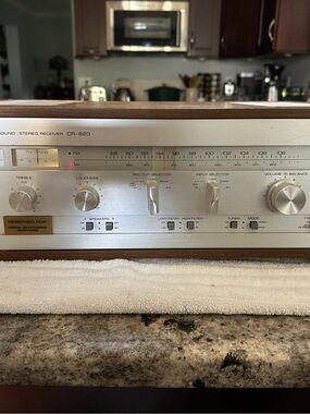 Vintage KENWOOD Stereo Receiver CR-620 Silver and Wood